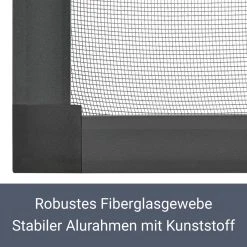 Juskys Fliegengitter Mit Alu-Rahmen 80 X 100 Cm Für Fenster Zum Einhängen UV-beständig In Anthrazit -BRB-Lagertechnik Geschäft 8600348200 57821076 prod 004