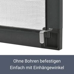 Juskys Fliegengitter Mit Alu-Rahmen 80 X 100 Cm Für Fenster Zum Einhängen UV-beständig In Anthrazit -BRB-Lagertechnik Geschäft 8600348200 57821076 prod 006