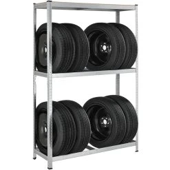 Juskys Metall Reifenregal Drive 8 Reifen Max. 600 Kg - Reifenständer 180 X 117 X 40 Cm