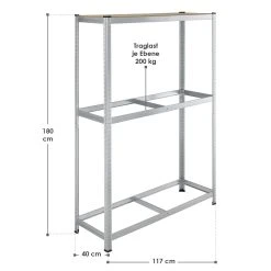 Juskys Metall Reifenregal Drive 8 Reifen Max. 600 Kg - Reifenständer 180 X 117 X 40 Cm -BRB-Lagertechnik Geschäft 8600348200 61844368 prod 006