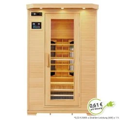 Artsauna Infrarotkabine Oslo Mit Triplex-Heizsystem | 2 Personen | Hemlock Holz | 120 X 100 Cm
