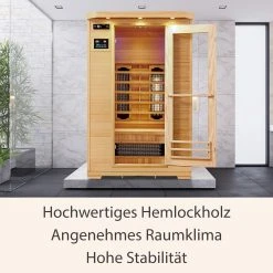 Artsauna Infrarotkabine Oslo Mit Triplex-Heizsystem | 2 Personen | Hemlock Holz | 120 X 100 Cm -BRB-Lagertechnik Geschäft 8600348200 61844987 prod 006