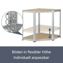 Juskys 3er Metall Regalsystem | 1 Eckregal & 2 Lagerregale | 15 Böden Aus MDF Holz | 2625 Kg -BRB-Lagertechnik Geschäft 8600348200 62289617 prod 005