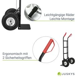 Juskys Sackkarre Basic Klappbar Transportkarre Mit Luftreifen, Griffen & Stahlrahmen Handkarre -BRB-Lagertechnik Geschäft 8600348200 63724905 prod 005