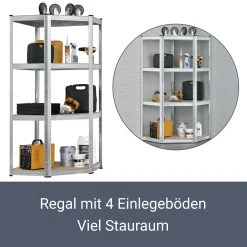 Juskys Lageregal Corner Easy 160 X 75 X 40-75 Cm | 320 Kg | 4 Böden | Schwerlastregal Metall -BRB-Lagertechnik Geschäft 8600348200 65383894 prod 003