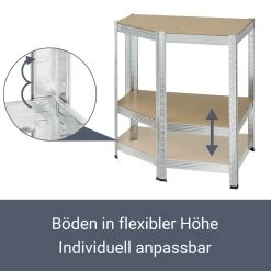 Juskys Lageregal Corner Easy 160 X 75 X 40-75 Cm | 320 Kg | 4 Böden | Schwerlastregal Metall -BRB-Lagertechnik Geschäft 8600348200 65383894 prod 005