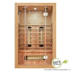 Artsauna Infrarotkabine Kiruna120 Dual Technologie – 5 Vollspektrumstrahler & 3 Flächenstrahler