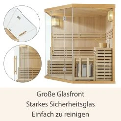 Artsauna Saunakabine Espoo200 Premium Mit Harvia Ofen – 5 Personen – Hemlock Holz & Glasfront -BRB-Lagertechnik Geschäft 8600348200 74518979 prod 006