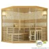 Artsauna Saunakabine Espoo200 Premium Naturstein-Wand – 5 Personen – Harvia Ofen & Hemlock Holz