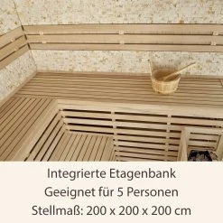 Artsauna Saunakabine Espoo200 Premium Naturstein-Wand – 5 Personen – Harvia Ofen & Hemlock Holz -BRB-Lagertechnik Geschäft 8600348200 74518982 prod 004