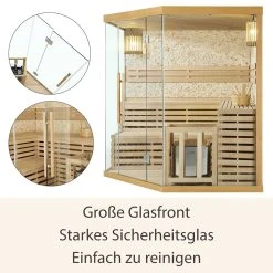 Artsauna Saunakabine Espoo200 Premium Naturstein-Wand – 5 Personen – Harvia Ofen & Hemlock Holz -BRB-Lagertechnik Geschäft 8600348200 74518982 prod 006