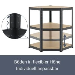 Juskys 3er Metall Regalsystem | 1 Eckregal & 2 Lagerregale | 15 Böden Aus MDF Holz | 2625 Kg Grau -BRB-Lagertechnik Geschäft 8600348200 78125943 prod 005