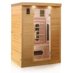 Dewello Infrarotkabine Infrarotsauna LAVAL PLUS 135cm X 105cm Inkl. Keramikstrahler, Bodenstrahler, Radio, Farblicht -BRB-Lagertechnik Geschäft 8600355400 2117 prod 003