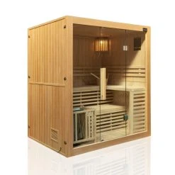 Dewello Finnische Traditionelle Sauna SARNIA 180cm X 140cm Inkl. 6 KW Harvia Ofen, Inkl. Komplettem Zubehör -BRB-Lagertechnik Geschäft 8600355400 2140 prod 003