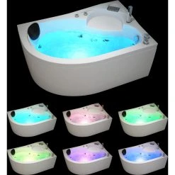TroniTechnik Whirlpool Badewanne CAPRI LINKS 150cm X 100cm Mit Spülfunktion, Wasserfalleinlauf Hydromassage Und Farblichtherapie -BRB-Lagertechnik Geschäft 8600355400 2488 prod 003