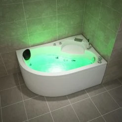 TroniTechnik Whirlpool Badewanne CAPRI LINKS 150cm X 100cm Mit Spülfunktion, Wasserfalleinlauf Hydromassage Und Farblichtherapie -BRB-Lagertechnik Geschäft 8600355400 2488 prod 005