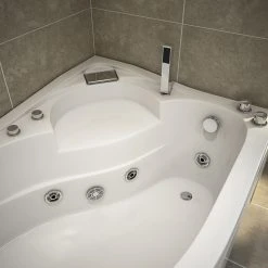 TroniTechnik Whirlpool Badewanne CAPRI LINKS 150cm X 100cm Mit Spülfunktion, Wasserfalleinlauf Hydromassage Und Farblichtherapie -BRB-Lagertechnik Geschäft 8600355400 2488 prod 006