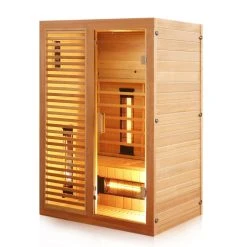 Dewello Infrarotkabine Infrarotsauna HAMLIN 130cm X 105cm Inkl. Vollspektrumstrahler, Bodenstrahler