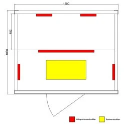 Dewello Infrarotkabine Infrarotsauna HAMLIN 130cm X 105cm Inkl. Vollspektrumstrahler, Bodenstrahler -BRB-Lagertechnik Geschäft 8600355400 2759 prod 004