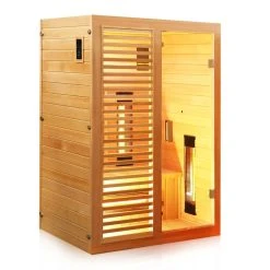 Dewello Infrarotkabine Infrarotsauna HAMLIN 130cm X 105cm Inkl. Vollspektrumstrahler, Bodenstrahler -BRB-Lagertechnik Geschäft 8600355400 2759 prod 005