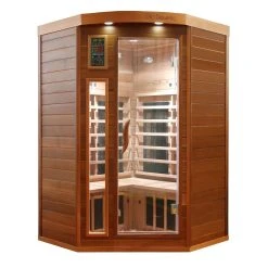 Dewello Infrarotkabine Infrarotsauna LAKEFIELD PRO Zeder 120cm X 120cm Inkl. Vollspektrumstrahler, Bodenstrahler