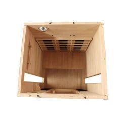 Dewello Infrarotkabine Infrarotsauna HYDER 115cm X 105cm Inkl. Vollspektrumstrahler, Radio, Farblicht -BRB-Lagertechnik Geschäft 8600355400 3204 prod 005