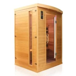 Dewello Infrarotkabine Infrarotsauna PIERSON PRO 135cm X 105cm Hemlock-Zeder Inkl. DUO Strahler, Vollspektrumstrahler, Bodenstrahler