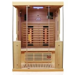 Dewello Infrarotkabine Infrarotsauna KINGSTON 130cm X 105cm Inkl. Vollspektrumstrahler, Bodenstrahler