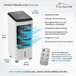 TroniTechnik Mobiles Klimagerät 4in1 Klimaanlage Luftkühler LK03 Ventilator, Inkl. Fernbedienung Und Filter 8 TroniTechnik Mobiles Klimagerät 4in1 Klimaanlage Luftkühler LK03 Ventilator, Inkl. Fernbedienung Und Filter -BRB-Lagertechnik Geschäft 8600355400 3792 prod 003