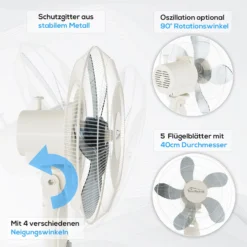 TroniTechnik Standventilator Turmventilator Lüfter SV01 40cm, Inkl. Oszillation, Timer -BRB-Lagertechnik Geschäft 8600355400 3793 prod 003