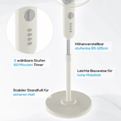 TroniTechnik Standventilator Turmventilator Lüfter SV01 40cm, Inkl. Oszillation, Timer -BRB-Lagertechnik Geschäft 8600355400 3793 prod 005