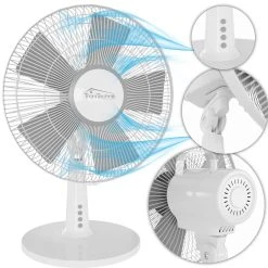 TroniTechnik Tischventilator Standventilator Lüfter TV01 30cm, Inkl. Oszillation