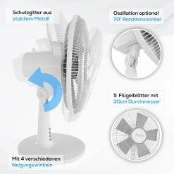 TroniTechnik Tischventilator Standventilator Lüfter TV01 30cm, Inkl. Oszillation -BRB-Lagertechnik Geschäft 8600355400 3794 prod 004