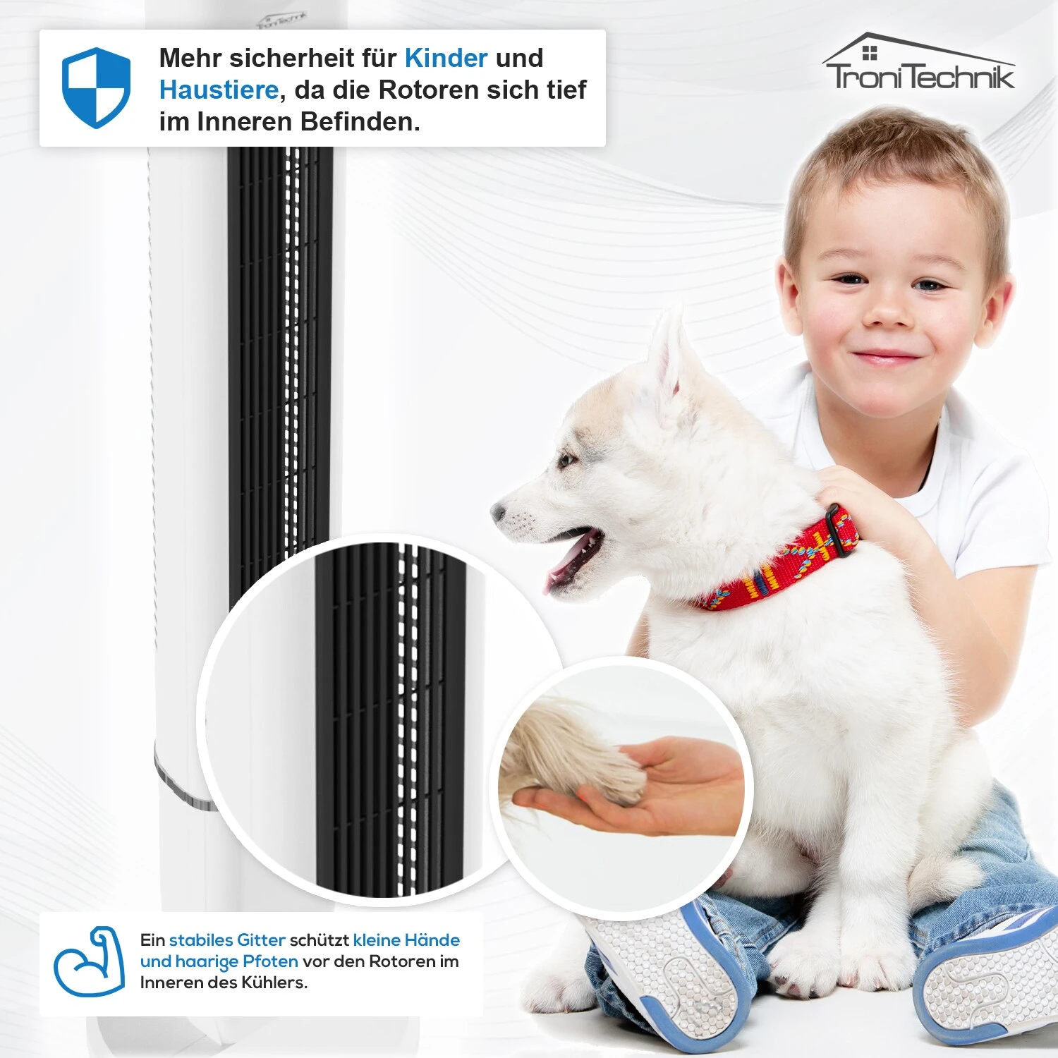 TroniTechnik Turmventilator Standventilator Lüfter TUV01 120cm Weiß, Inkl. Display, Fernbedienung, Oszillation, Timer 4 TroniTechnik Turmventilator Standventilator Lüfter TUV01 120cm Weiß, Inkl. Display, Fernbedienung, Oszillation, Timer – Bild 4