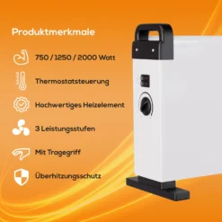 Tronitechnik KH-101 Heizgerät Konvektor Radiator Heizung Stufenlose Thermosteuerung (750W / 1.250W / 2.000W) -BRB-Lagertechnik Geschäft 8600355400 4032 prod 003