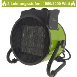 Tronitechnik KH-503 Keramikheizer Heizlüfter Heizung 3.000 Watt, Mit Tragegriff, PTC Keramik, Stufenlose Thermosteuerung