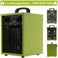 Tronitechnik TT-EIH-152 Heizgerät Heizlüfter Heizung 2.000 Watt, Tragegriff, Stahl, Stufenlose Thermosteuerung