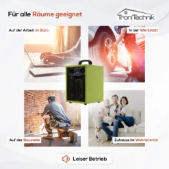 Tronitechnik TT-EIH-152 Heizgerät Heizlüfter Heizung 2.000 Watt, Tragegriff, Stahl, Stufenlose Thermosteuerung -BRB-Lagertechnik Geschäft 8600355400 4036 prod 006