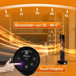 Tronitechnik PTC Turmheizer Keramikheizer Elektrokamin Mit Heizung Und Kaminfeuer 2000 Watt Heizlüfter -BRB-Lagertechnik Geschäft 8600355400 4039 prod 005