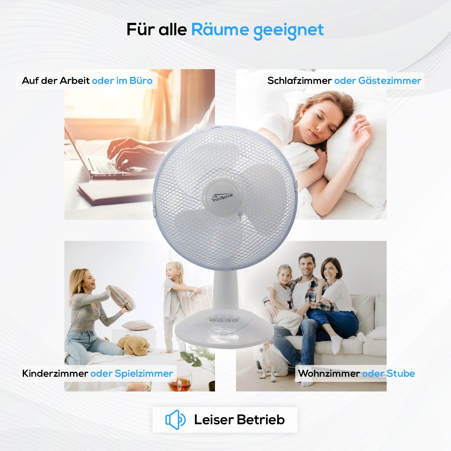 TroniTechnik Tischventilator Ventilator Lüfter TV02 40W, Inkl. Oszillation 5 TroniTechnik Tischventilator Ventilator Lüfter TV02 40W, Inkl. Oszillation – Bild 5