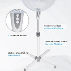 TroniTechnik Standventilator Ventilator Lüfter SV04 40cm, Inkl. Oszillation -BRB-Lagertechnik Geschäft 8600355400 4102 prod 003