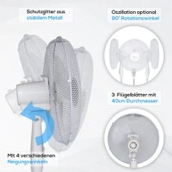 TroniTechnik Standventilator Ventilator Lüfter SV04 40cm, Inkl. Oszillation -BRB-Lagertechnik Geschäft 8600355400 4102 prod 004