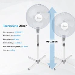 TroniTechnik Standventilator Ventilator Lüfter SV04 40cm, Inkl. Oszillation -BRB-Lagertechnik Geschäft 8600355400 4102 prod 006