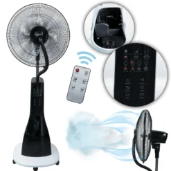 TroniTechnik Standventilator Turmventilator Vernebler SV05 40cm, Inkl. Oszillation