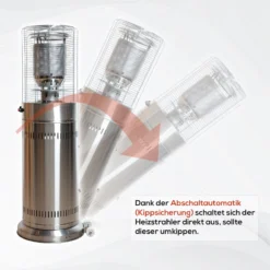 TroniTechnik® Heizstrahler Gas Heizpilz Heizgerät Terrassenheizer Terrassenheizstrahler 11 KW Gasheizstrahler Inkl. Schutzhülle Edelstahl -BRB-Lagertechnik Geschäft 8600355400 4601 prod 005
