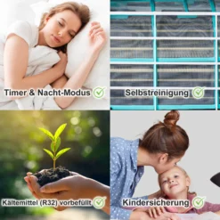 TroniTechnik Reykir Split Inverter Klimagerät Klimaanlage UV-C, Inkl. Heizfunktion -BRB-Lagertechnik Geschäft 8600355400 4607 prod 005