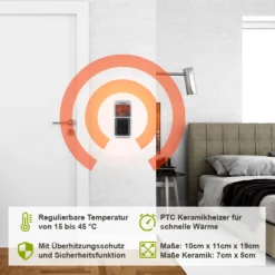 TroniTechnik Digitaler Steckdosen-Heizlüfter Mit 400 Watt Heizleistung, Mini Heizung -BRB-Lagertechnik Geschäft 8600355400 4657 prod 003
