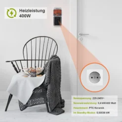 TroniTechnik Digitaler Steckdosen-Heizlüfter Mit 400 Watt Heizleistung, Mini Heizung -BRB-Lagertechnik Geschäft 8600355400 4657 prod 004