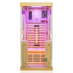 Dewello Infrarotkabine Infrarotsauna KINGSTON 90cm X 90cm Inkl. Vollspektrumstrahler, Bodenstrahler -BRB-Lagertechnik Geschäft 8600355400 5588 prod 004