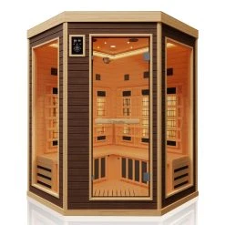 Dewello Infrarotkabine Infrarotsauna MONTREAL 120cm X 120cm Inkl. Vollspektrumstrahler, Bodenstrahler